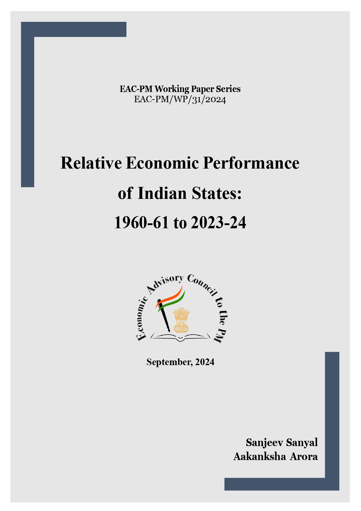 Relative Economic Performance of Indian States